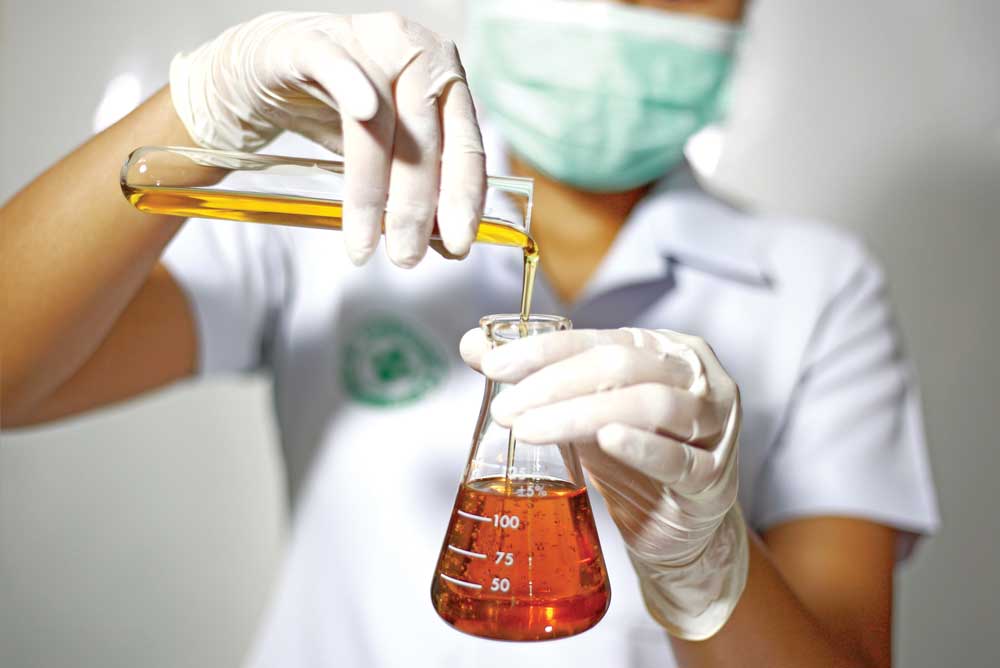 Home engine oil being tested